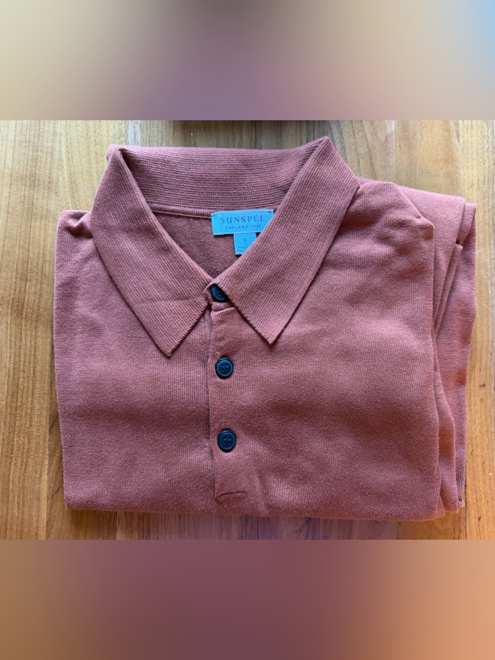 Sunspel sea island cotton long sleeve polo